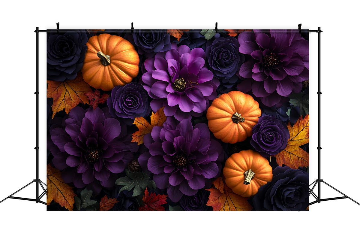Halloween Backdrops Pumpkin Blossom Twilight Backdrop CSH57-75