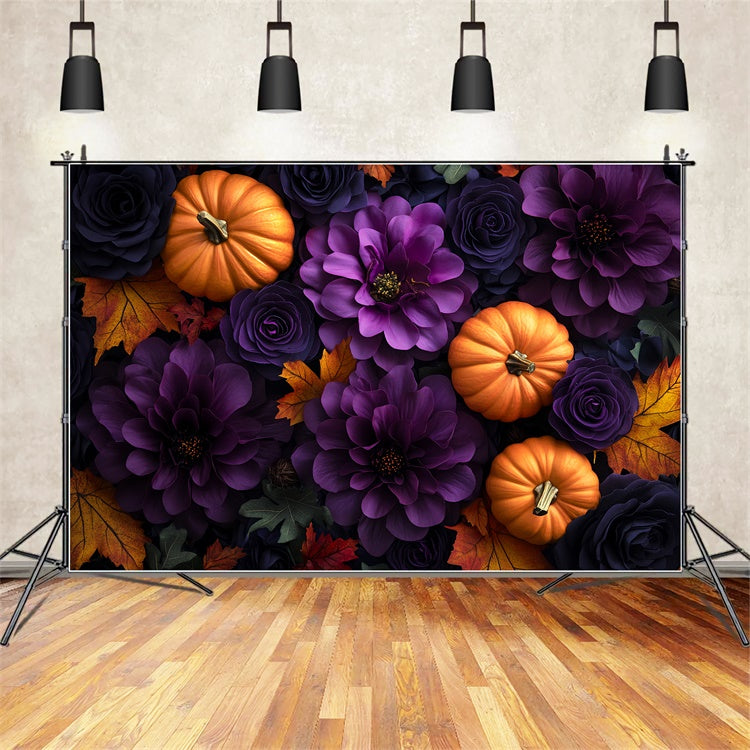 Halloween Backdrops Pumpkin Blossom Twilight Backdrop CSH57-75