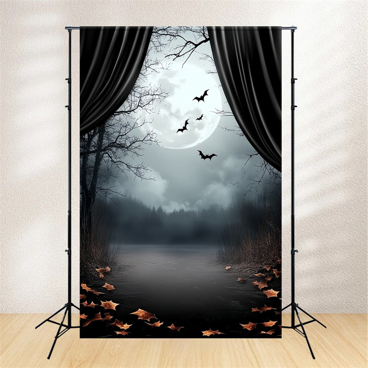 Halloween Moon Backdrop Moonlit Curtain Shadows Backdrop CSH6-110