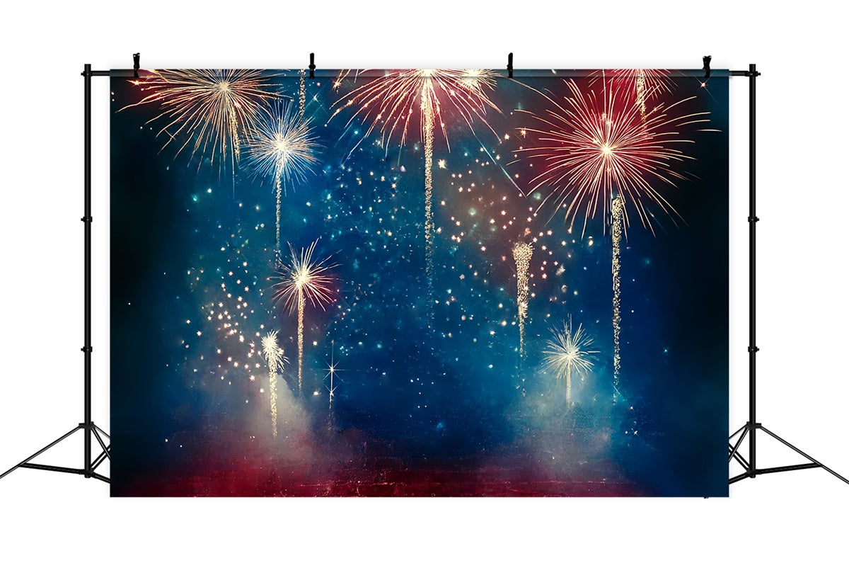 4th of July Fireworks Photo Backdrop Glittering Fireworks Backdrop CSH6-17