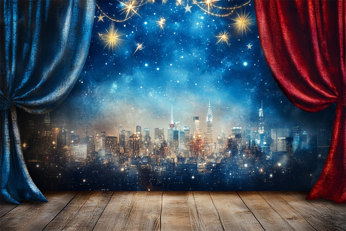 4th of July Backdrops Shimmering Night Cityscape Backdrop CSH6-18