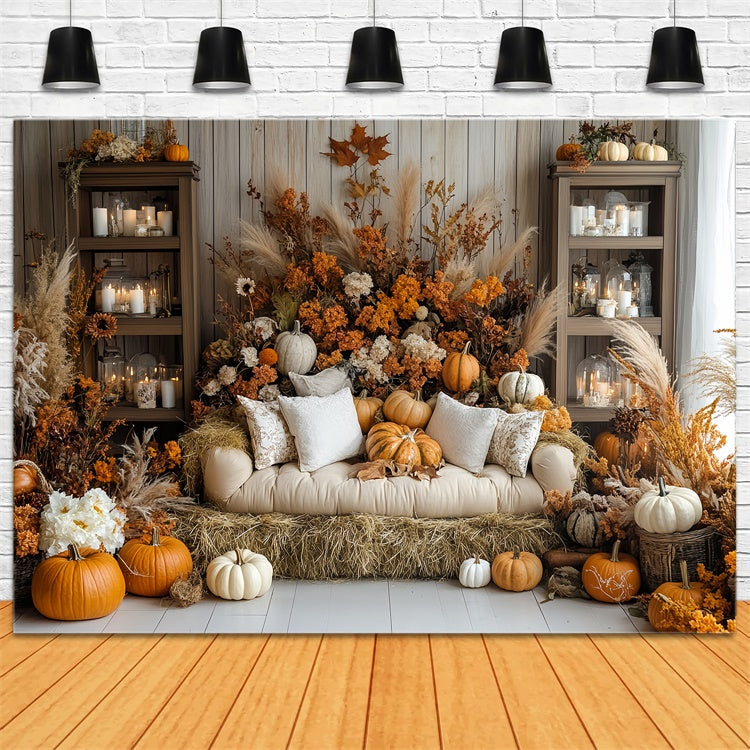 Fall Backdrop For Photos Haystack Pumpkin Haven Backdrop CSH6-181
