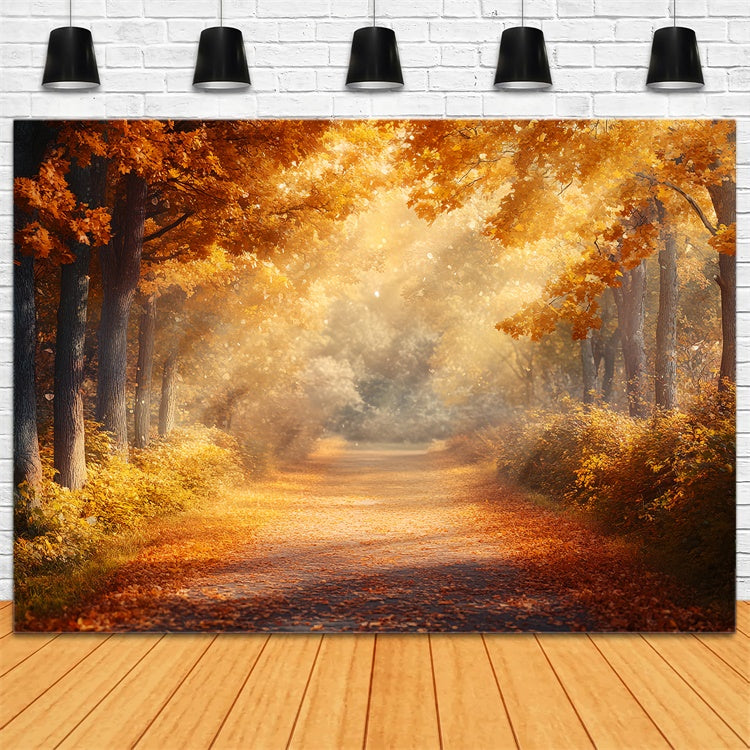 Forest Backdrops Golden Forest Walk Fall Backdrops CSH6-185