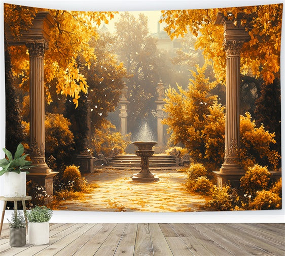 Fall Photography Backdrops Regal Fall Courtyard Backdrop CSH6-186