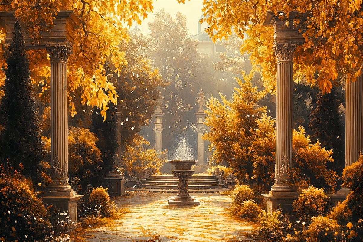 Fall Photography Backdrops Regal Fall Courtyard Backdrop CSH6-186