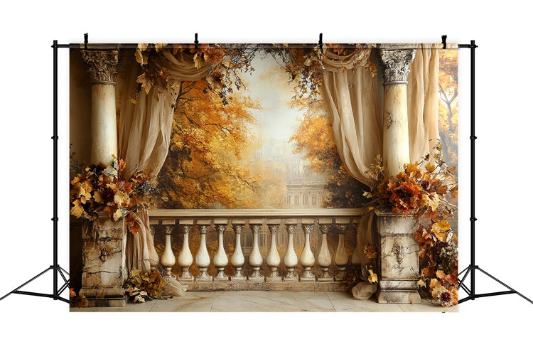Fall Photo Backdrop Vintage Balcony Elegance Backdrop CSH6-187