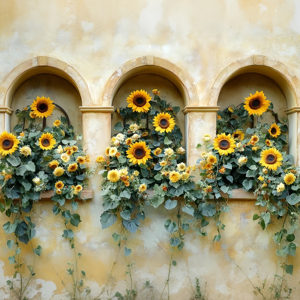 Autumn Photo Backdrop Sunny Archway Sunflower Backdrop CSH6-188
