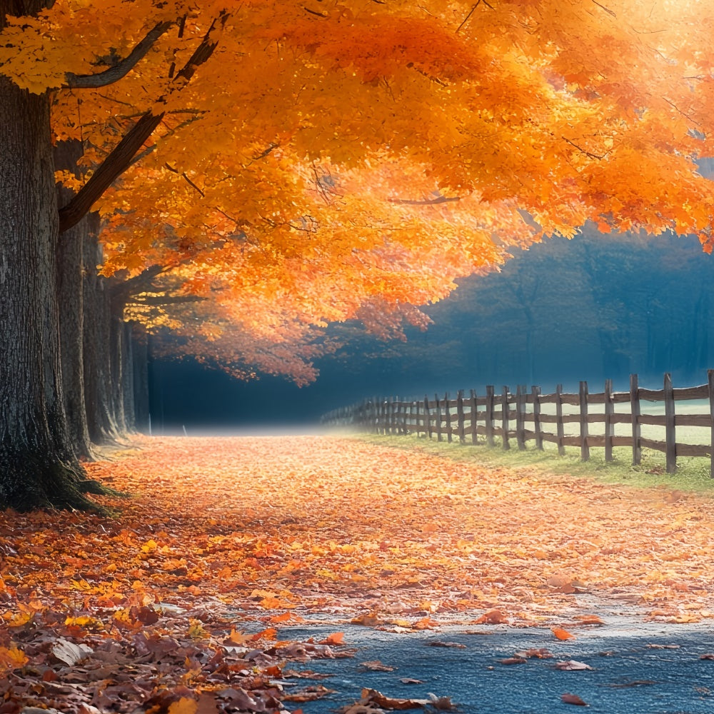 Forest Photography Backdrop Rustic Fence Trail Fall Backdrop CSH6-195