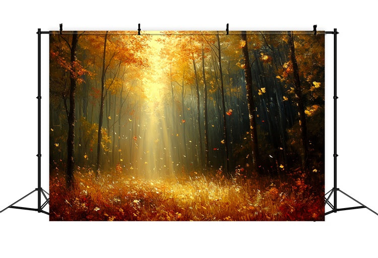 Forest Photography Backdrop Sunlit Woodland Fall Backdrops CSH6-208