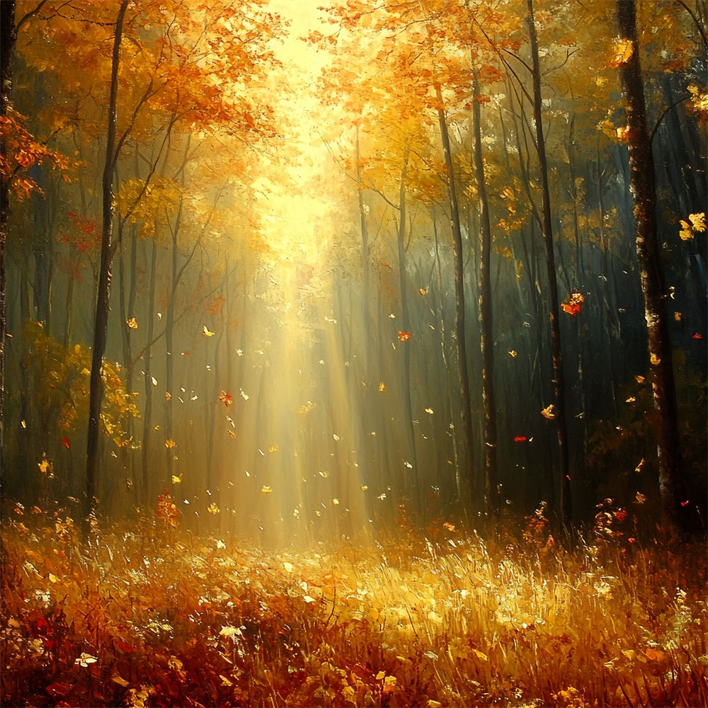 Forest Photography Backdrop Sunlit Woodland Fall Backdrops CSH6-208