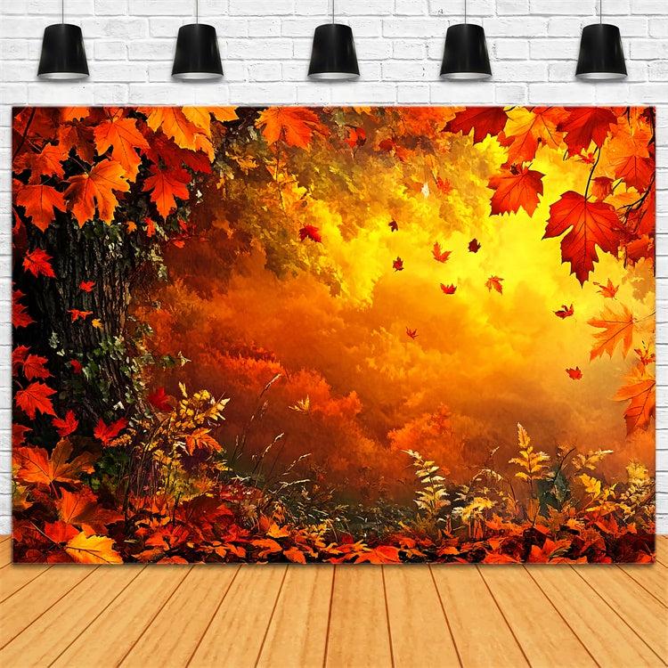 Autumn Leaves Backdrop Dancing Leaves Fantasy Backdrop CSH6-213