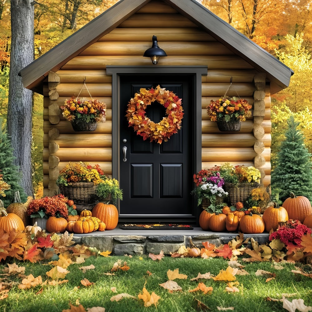 Fall Backdrop For Pictures Cozy Cabin Entrance Backdrop CSH6-217