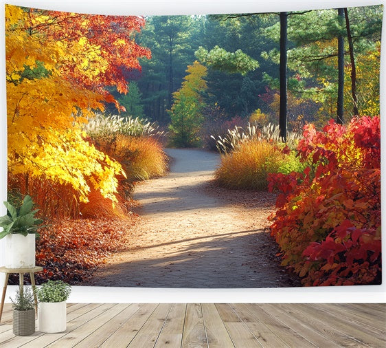 Forest Photo Backdrop Golden Grove Trail Autumn Backdrop CSH6-226