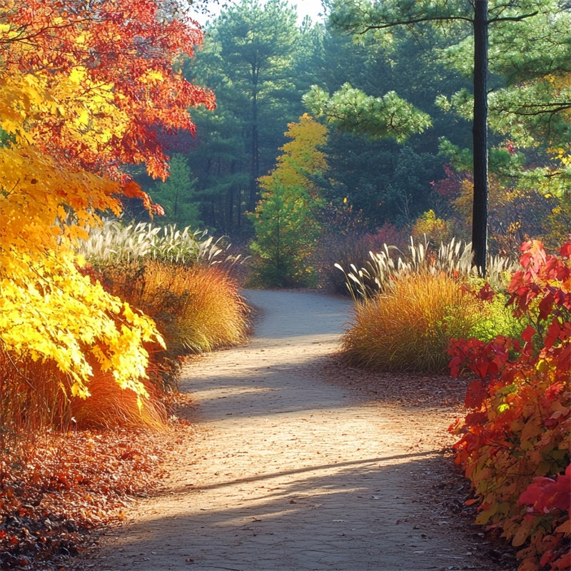 Forest Photo Backdrop Golden Grove Trail Autumn Backdrop CSH6-226