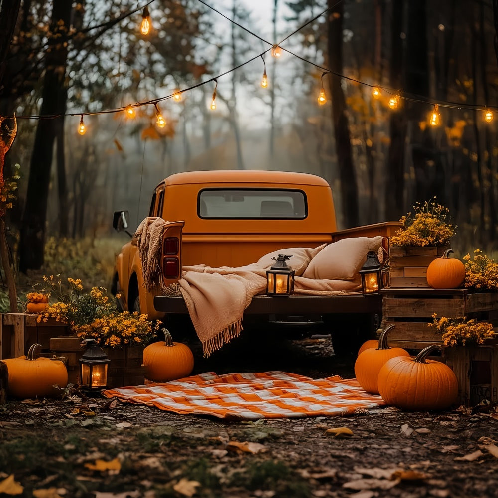 Forest Backdrop Rustic Truck Picnic Autumn Photo Backdrop CSH6-229