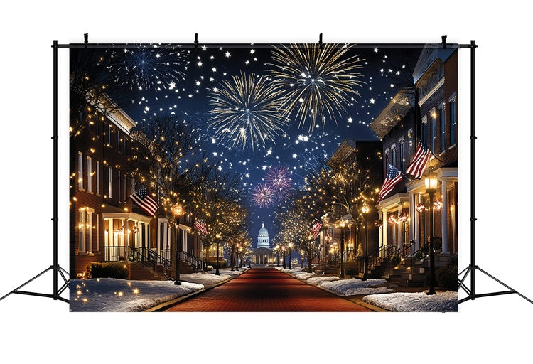 4th of July Firework Backdrop Patriotic Night Fireworks Backdrop CSH6-24