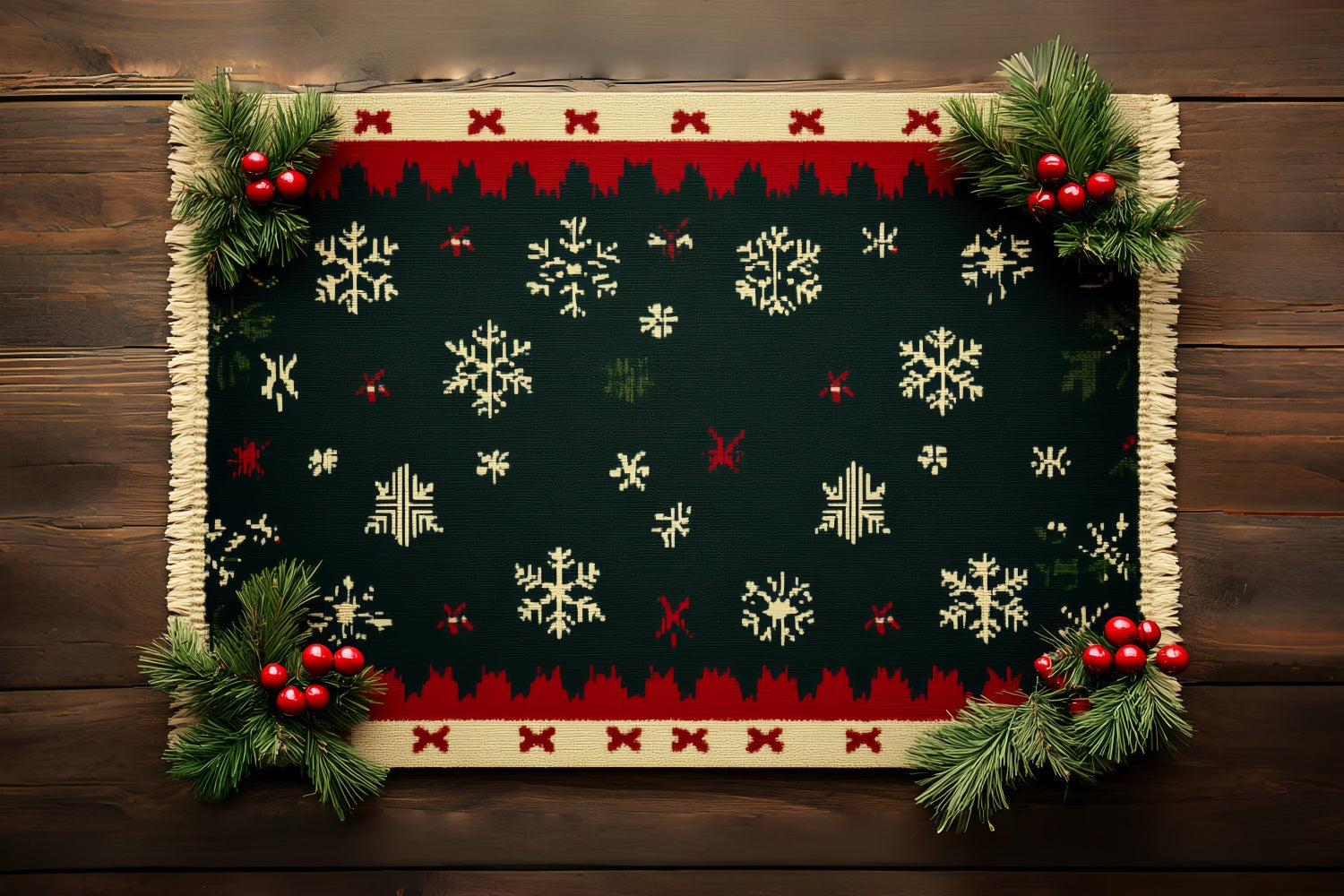 Professional Christmas Backdrops Warm Knit Pattern Backdrop CSH6-241