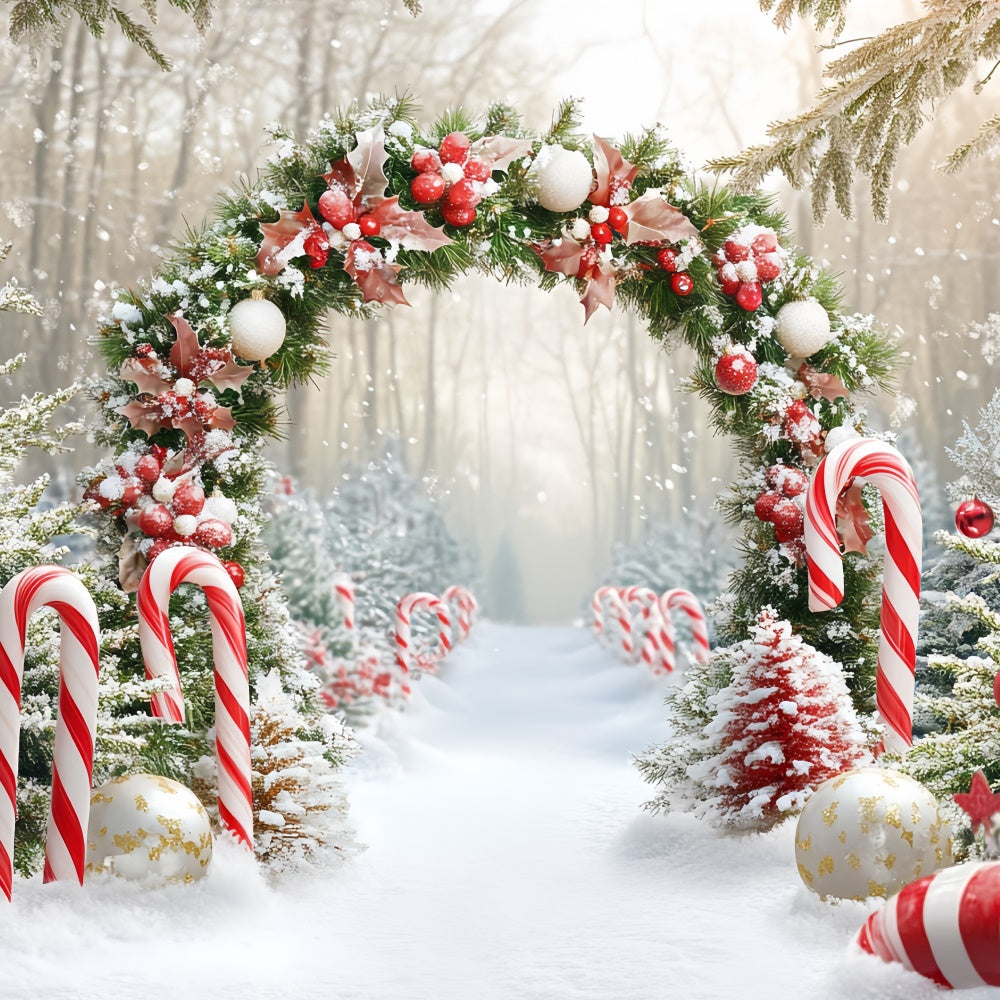 Christmas Photo Backdrop Candy Wonderland Arch Backdrop CSH6-242