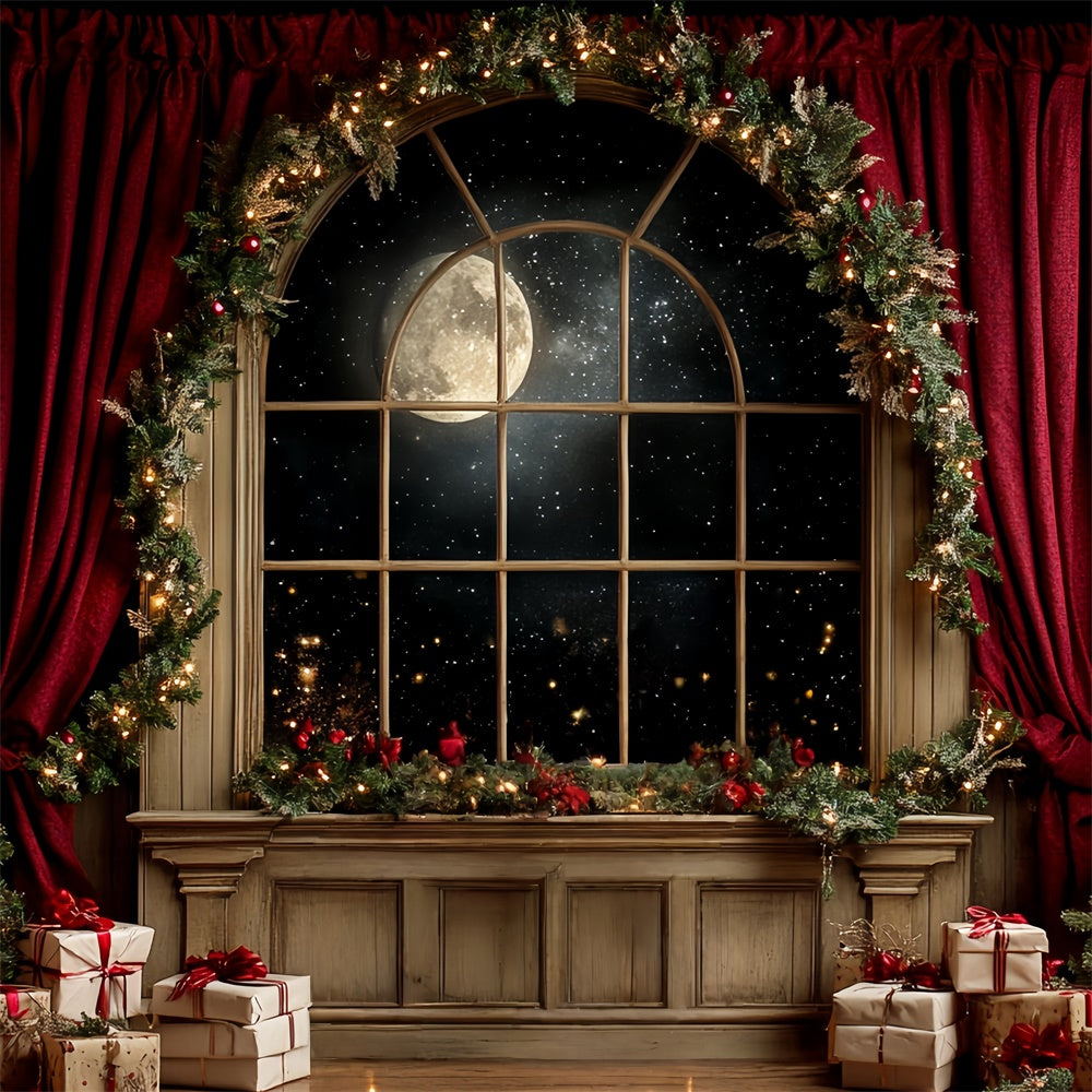 Christmas Photography Backdrops Silent Night Window Backdrop CSH6-245