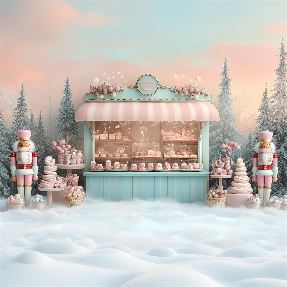 Christmas Backdrop Ideas Pastel Candy Wonderland Backdrop CSH6-255