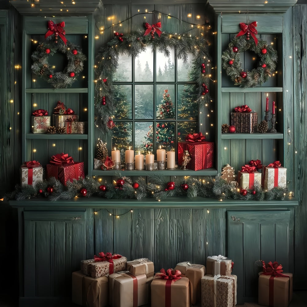 Christmas Photo Backdrops Cozy Christmas Window Backdrop CSH6-258