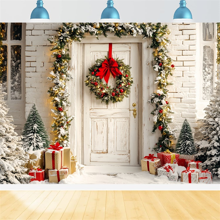 Christmas Backdrops For Photos Garland Glow Welcome Backdrop CSH6-263