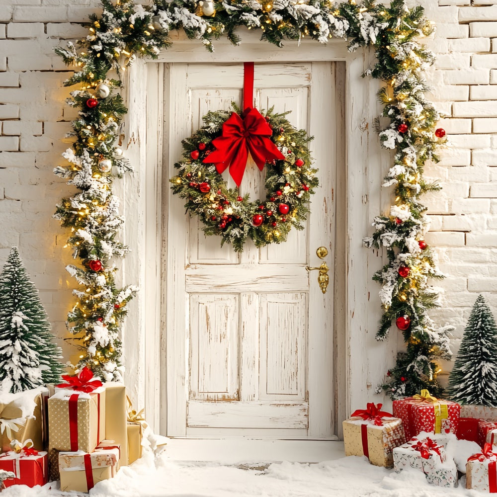 Christmas Backdrops For Photos Garland Glow Welcome Backdrop CSH6-263