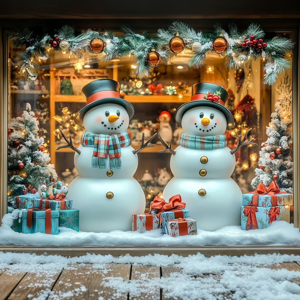 Christmas Backdrop Playful Snowman Display Backdrop CSH6-268