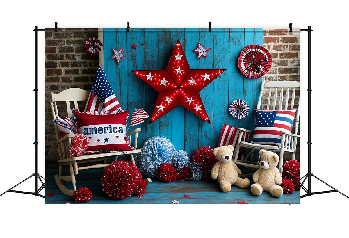4th of July Photo Backdrop Cozy Corner Festive Backdrop CSH6-27