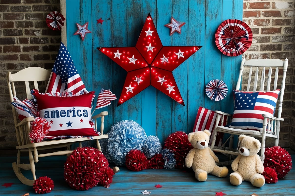4th of July Photo Backdrop Cozy Corner Festive Backdrop CSH6-27
