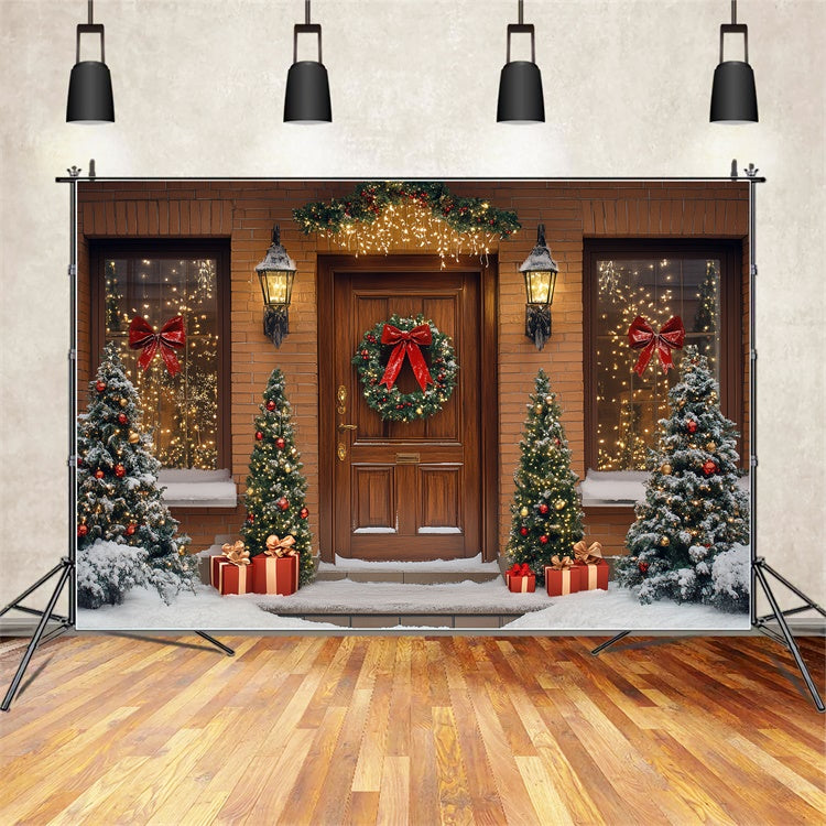 Christmas Backdrops Sale Festive Brick House Backdrop CSH6-270