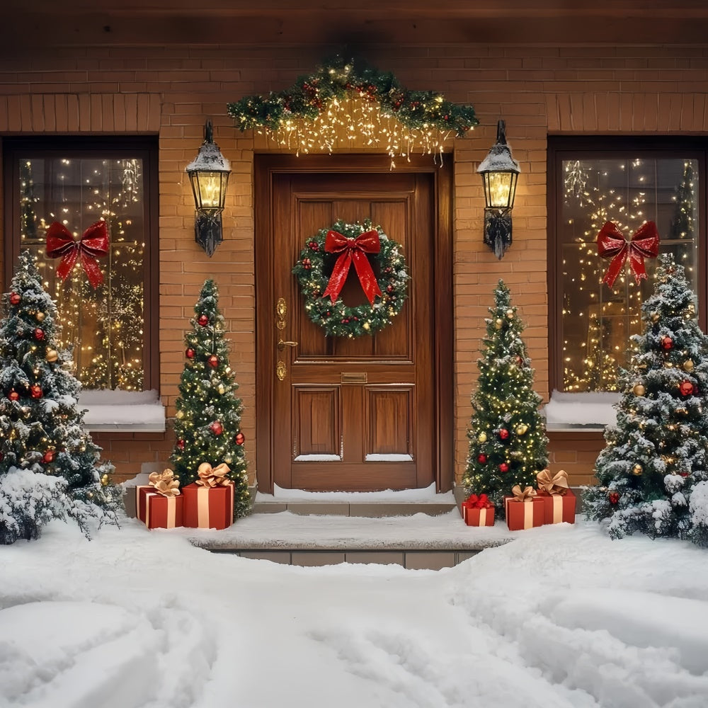 Christmas Backdrops Sale Festive Brick House Backdrop CSH6-270