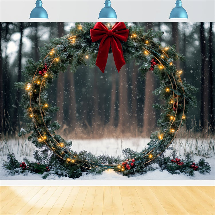 Christmas Photo Backdrop Holiday Wreath Magic Backdrop CSH6-271