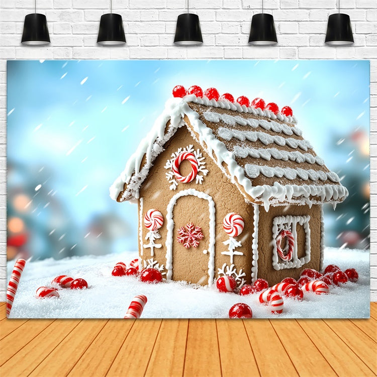 Christmas Photography Backdrops Holiday Sugar House Backdrop CSH6-284