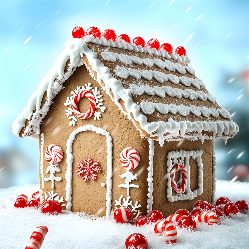 Christmas Photography Backdrops Holiday Sugar House Backdrop CSH6-284