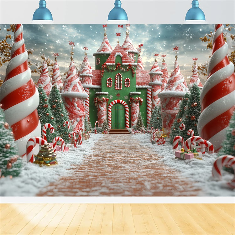 Christmas Backdrops For Photos Candy Cane Kingdom Backdrop CSH6-287