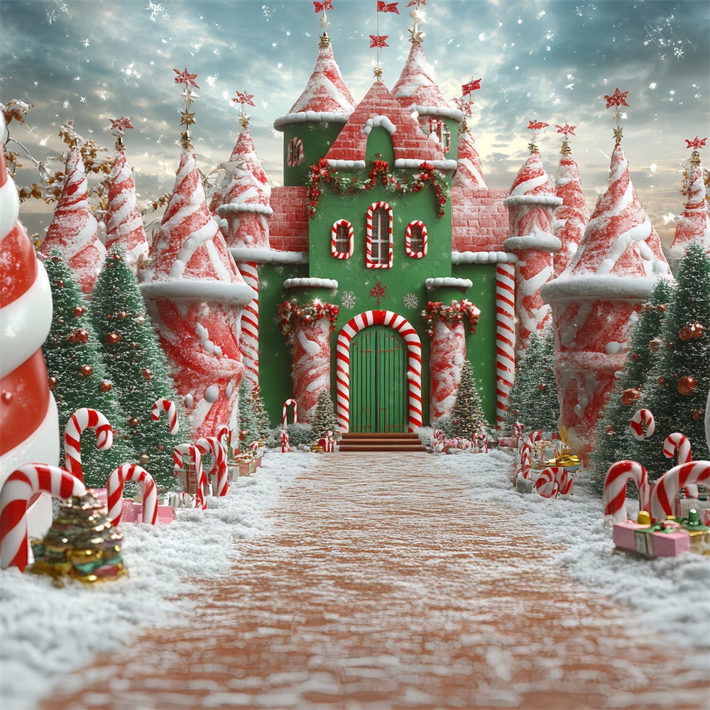 Christmas Backdrops For Photos Candy Cane Kingdom Backdrop CSH6-287