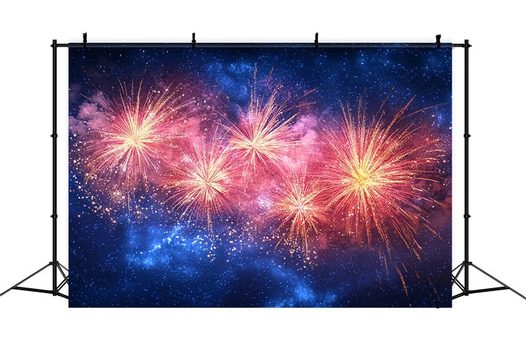 4th of July Fireworks Backdrop Starlit Firework Burst Backdrop CSH6-30