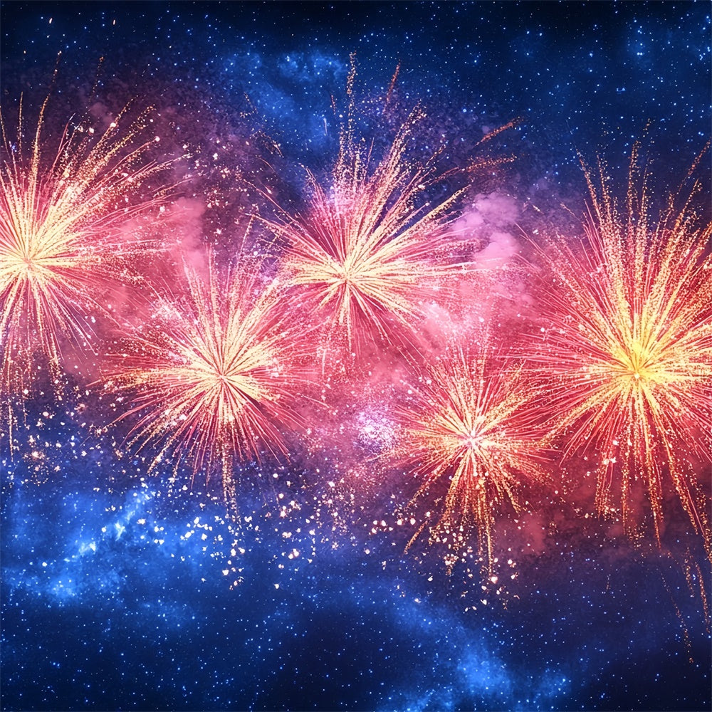 4th of July Fireworks Backdrop Starlit Firework Burst Backdrop CSH6-30