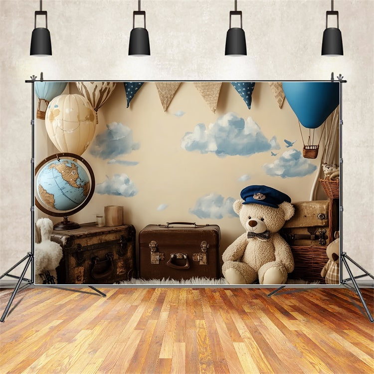 Cake Smash Backdrops Hot Air Adventure Bear Backdrop CSH6-305