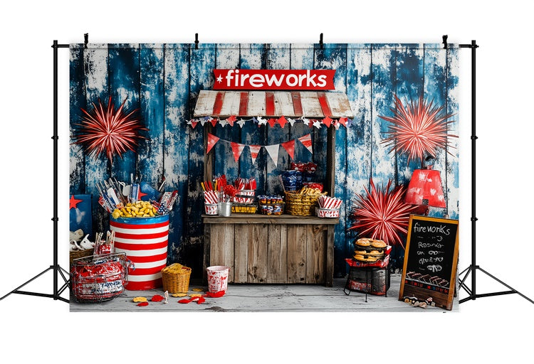 Independence Day Backdrops Patriotic Snack Stand Backdrop CSH6-34