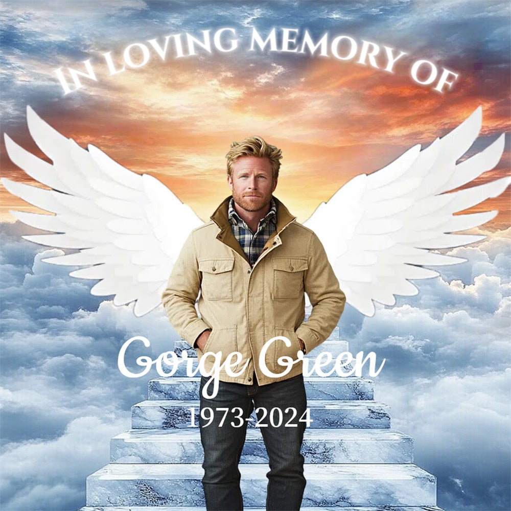 Memorial Backdrop Ideas Golden Hour Goodbye Custom Backdrop CSH6-371