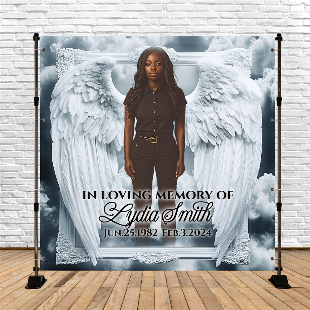 Memorial Backdrops Guardian Wings Tribute Customized Backdrop CSH6-376