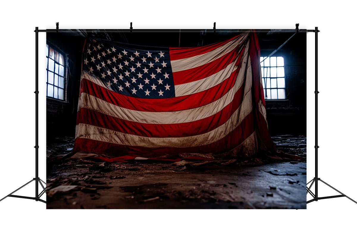 American Flag Photo Backdrop Forgotten Freedom Flag Backdrop CSH6-43