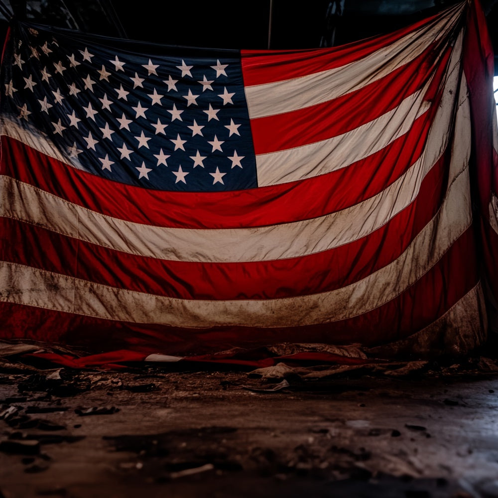 American Flag Photo Backdrop Forgotten Freedom Flag Backdrop CSH6-43