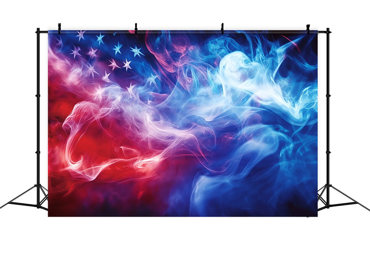 4th of July Photography Backdrops Abstract Stars Smoke Backdrop CSH6-46