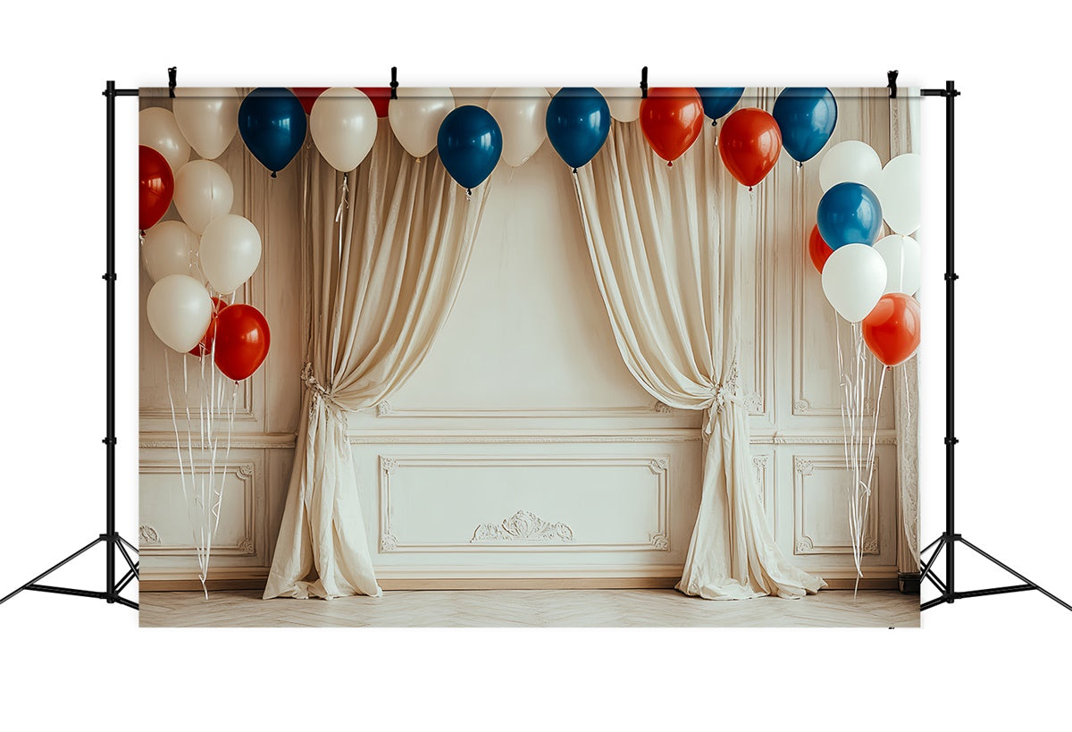 4th of July Backdrops Elegant Patriotic Balloon Backdrop CSH6-47