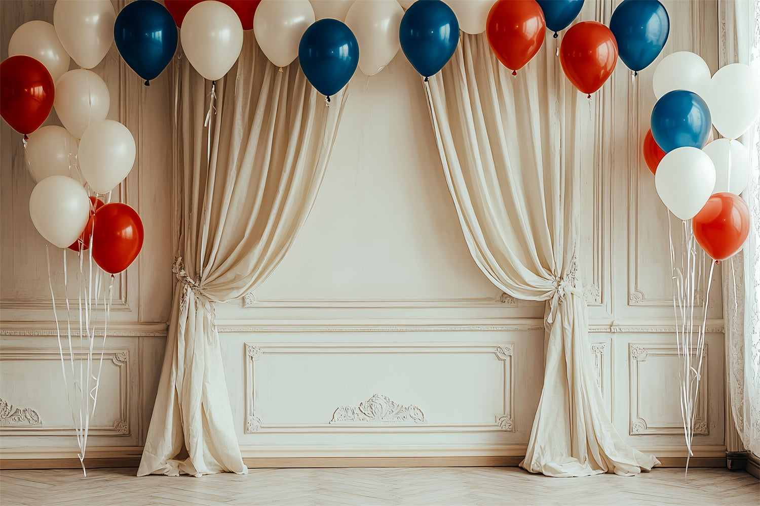 4th of July Backdrops Elegant Patriotic Balloon Backdrop CSH6-47