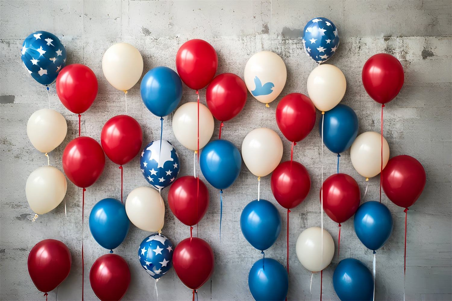 4th of July Photo Backdrop Patriotic Balloon Wall Backdrop CSH6-49