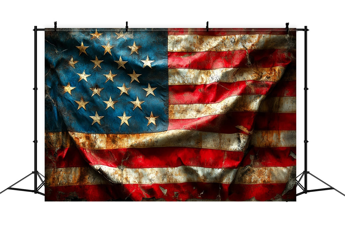 American Flag Photo Backdrop Timeworn Patriot Flag Backdrop CSH6-7